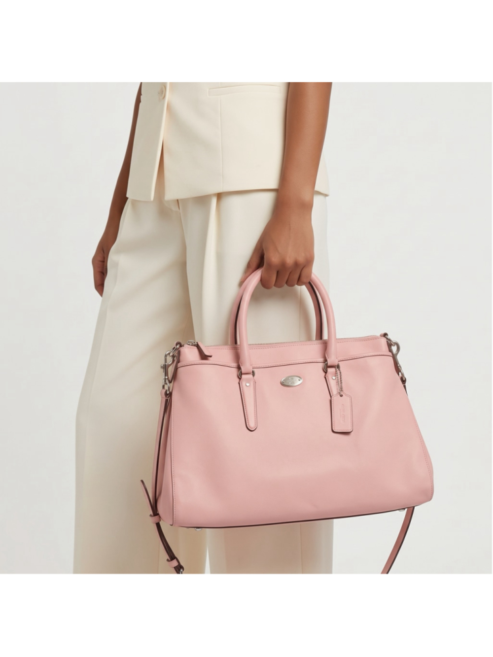 Authentic COACH Morgan Pebble Leather Satchel / Tote - Blushn